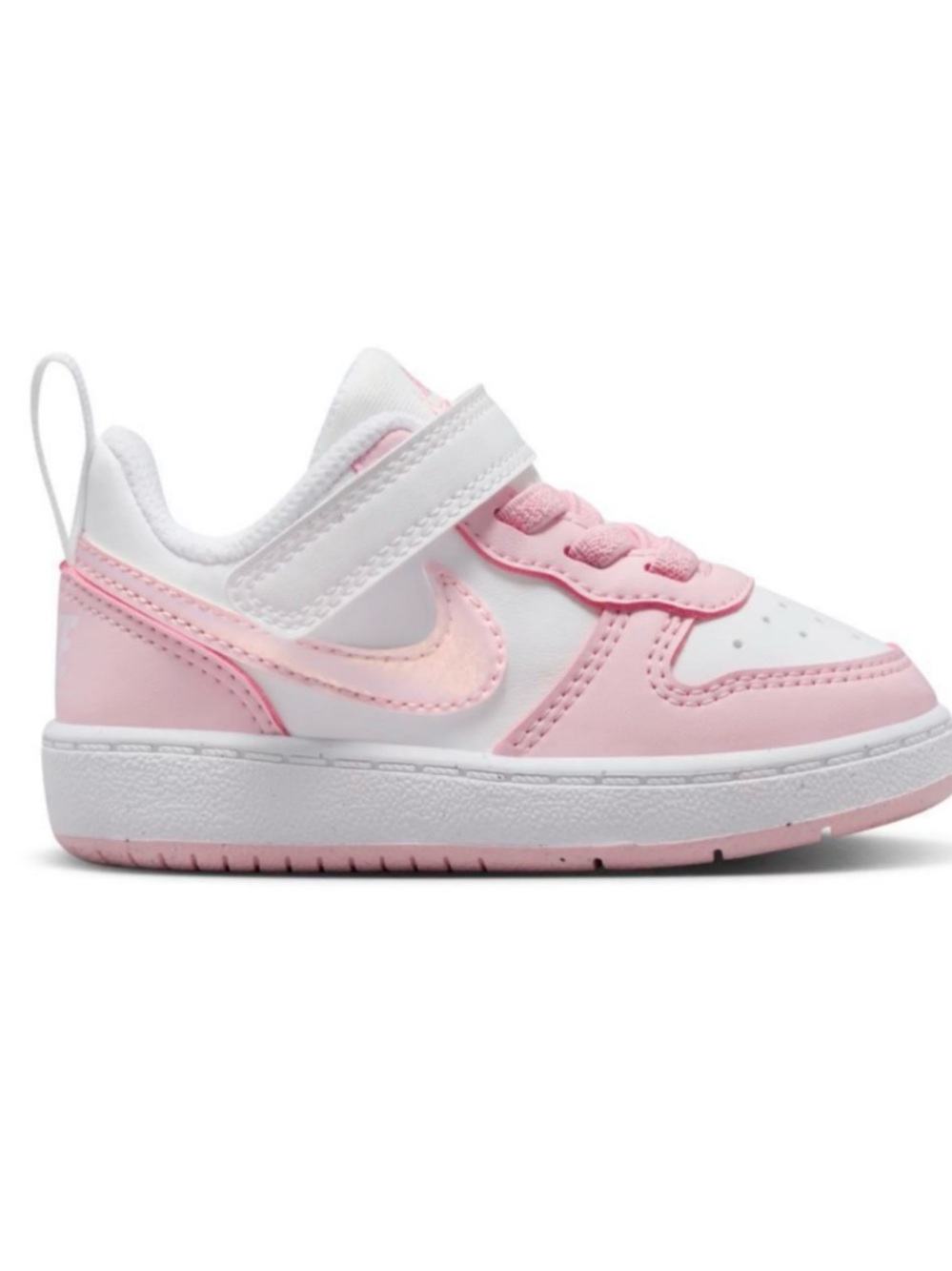 Nike Kids' Pink and White Velcro Low-Top Sneakers